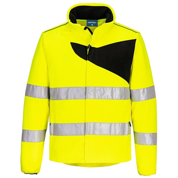 Portwest Herr PW2 Fleece Hög Synlighet Jacka M Gul/Svart Yellow/Black M