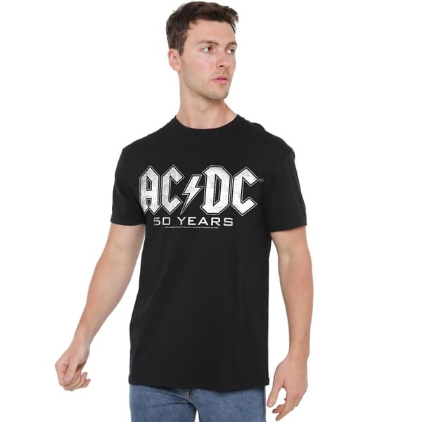 AC/DC Herr 50 År Logotyp T-Shirt 3XL Svart Black 3XL