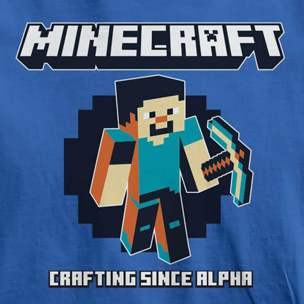 Minecraft barn/barn hantverk sedan Alpha T-shirt 7-8 år Blue 7-8 Years