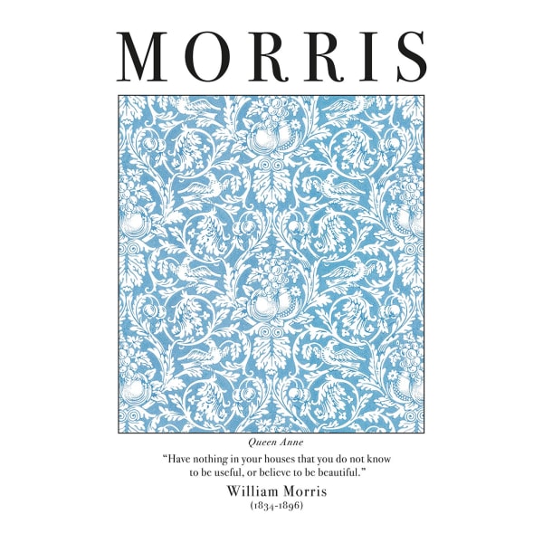 William Morris Queen Anne Print 40cm x 30cm Blå Blue 40cm x 30cm