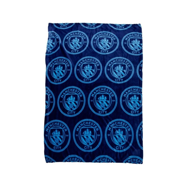 Manchester City FC Fleece Crest filt En storlek Blå Blue One Size