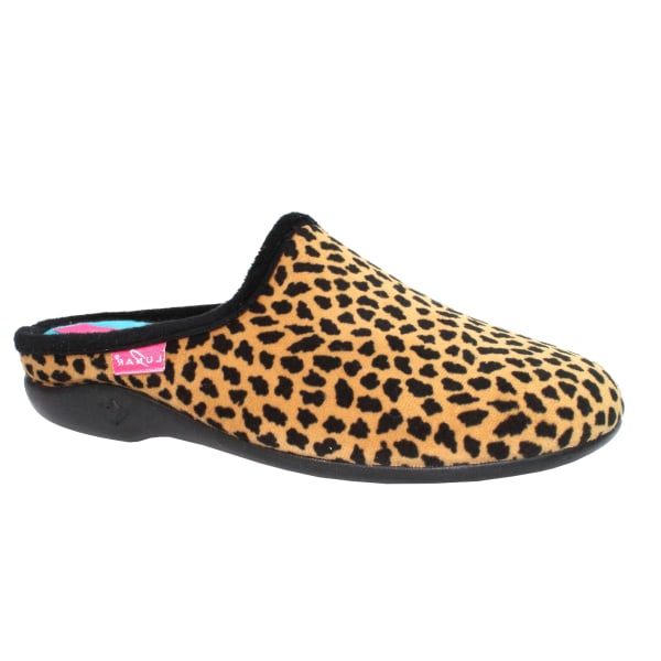 Lunar Womens/Ladies Ghana Cheetah Slippers 4 UK Brun/Svart Brown/Black 4 UK