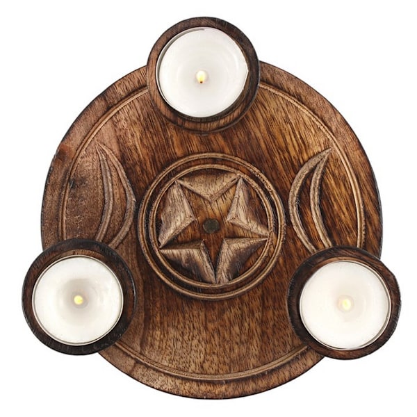 Triple Moon Tealight Ljusstake En Storlek Brun Brown One Size