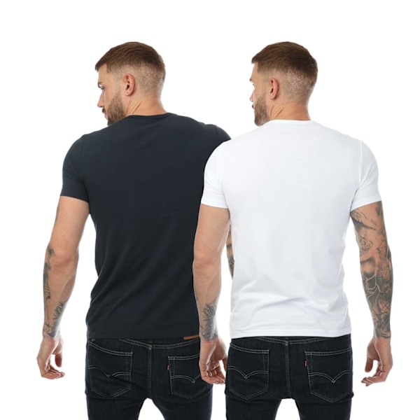 Emporio Armani Lounge T-shirt för män med rund hals (2-pack) S Vit White/Black S