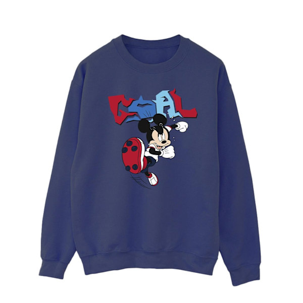 Disney Herr Mickey Mouse Goal Striker Pose Sweatshirt 4XL Marinblå Navy Blue 4XL