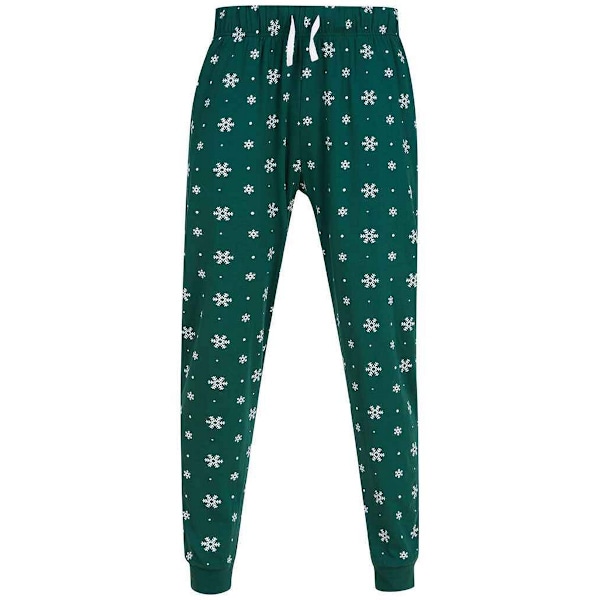 SF Unisex Vuxen Snöflinga Cuffed Lounge Byxor XS Flaskgön/Vit Bottle Green/White XS
