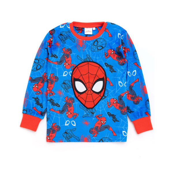Spider-Man barn/barn fleece lång pyjamas set 3-4 år blå Blue/Red 3-4 Years
