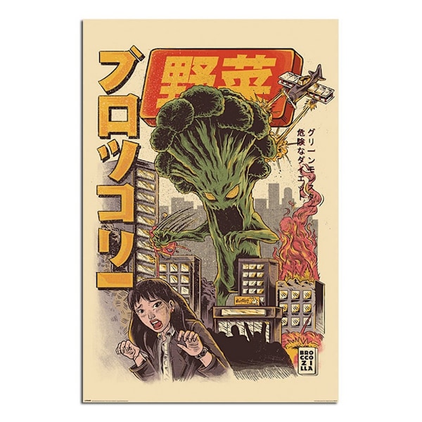 Ilustrata Broccozilla Print 40cm x 30cm Multifärgad Multicoloured 40cm x 30cm