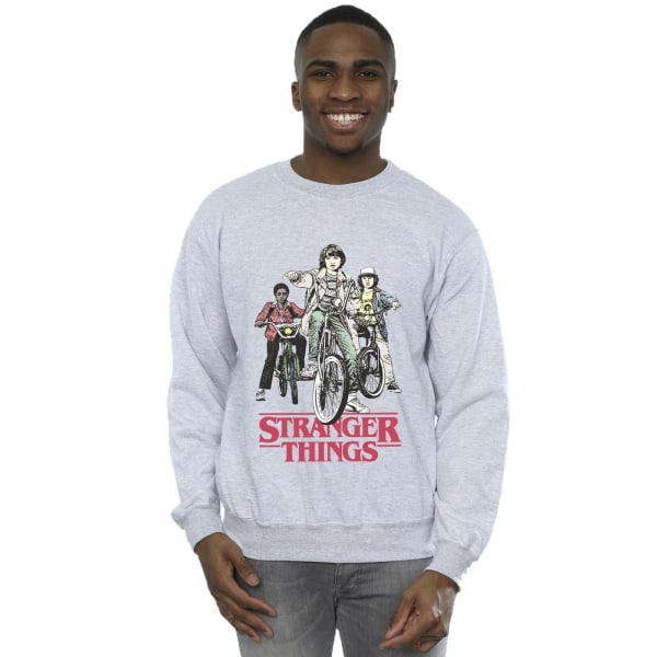 Netflix Mens Stranger Things Retro Bikers Sweatshirt L Sports G Sports Grey L