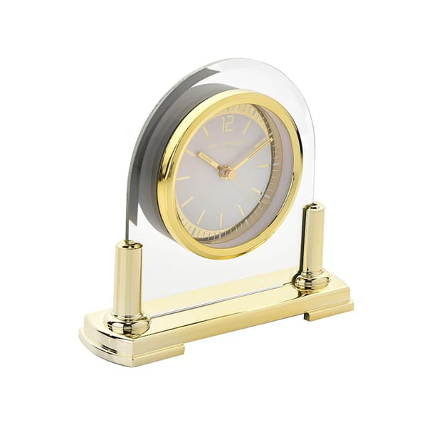 Wm.Widdop Glas Mantel Klocka 2-Tonsurtavla Guldstativ One Size Go Gold One Size