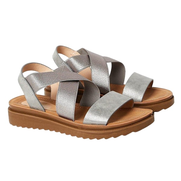 Good For The Sole Dam/Damer Ana Comfort Crossover Strap Bred Pewter 4 UK