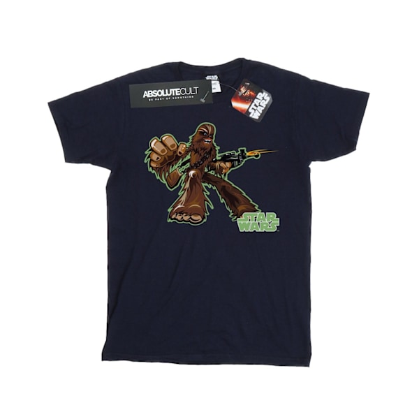 Star Wars Chewbacca T-shirt i bomull för flickor, 5-6 år, marinblå Navy Blue 5-6 Years