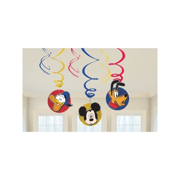 Disney Swirl Musse Pigg hängande dekoration (pack med 6) One Si Red/Yellow/Blue One Size