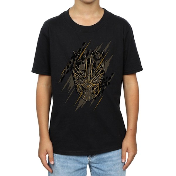 Marvel Boys Black Panther Gold Head T-Shirt 5-6 år Svart Black 5-6 Years