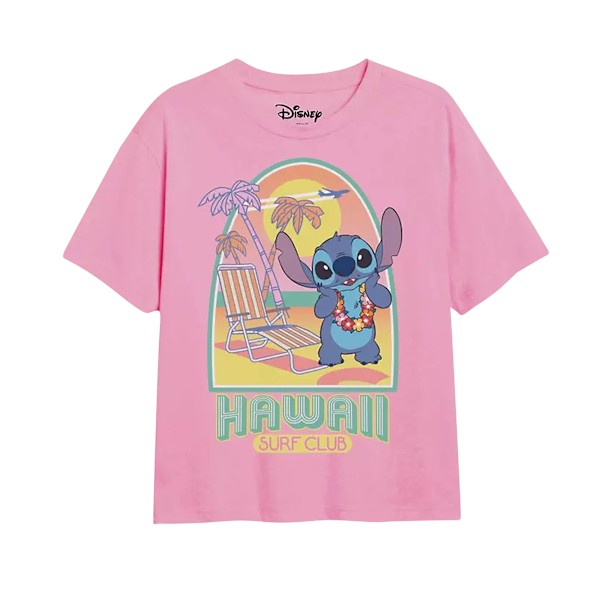 Lilo & Stitch Girls Surf Club T-shirt 7-8 år Ljusrosa Light Pink 7-8 Years