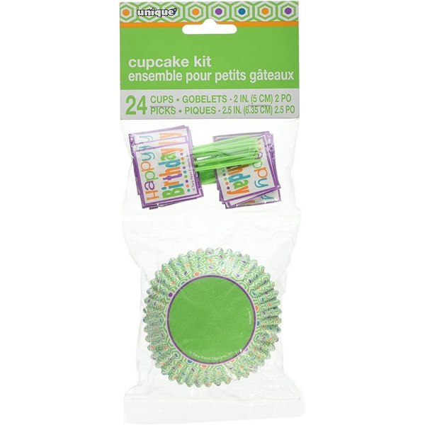 Unik fest Polka Dot födelsedagstårta Topper Set (48-pack) På Citrus One Size
