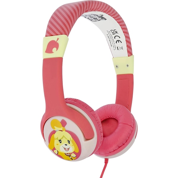 Animal Crossing Barnens/Barn Isabelle On-Ear Hörlurar En Storlek Pink/Yellow One Size