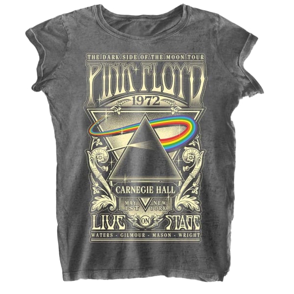 Pink Floyd Womens/Ladies Carnegie Hall Burnout T-Shirt S Charco Charcoal Grey S