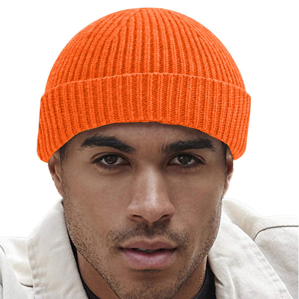 Beechfield Engineered Stickad Ribbad Mössa One Size Orange Orange One Size