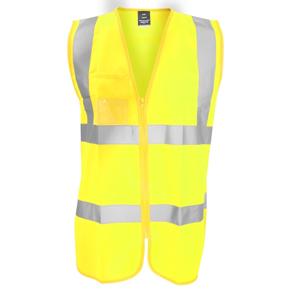 Result Core Herr Zip Through Hi Vis Säkerhetsväst L/XL Flu Fluorescent Yellow L/XL