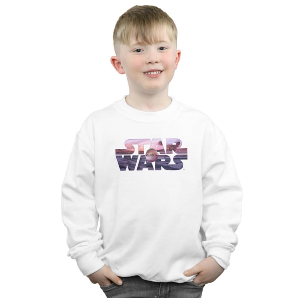 Star Wars Boys The Mandalorian The Child Logo Sweatshirt 5-6 år White 5-6 Years