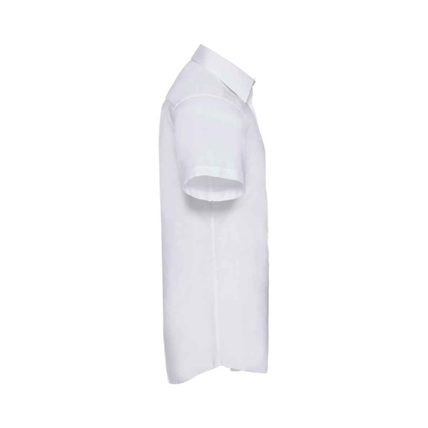Russell Collection Herr Oxford Easy-Care Skräddarsydd Kortärmad White 18.5in