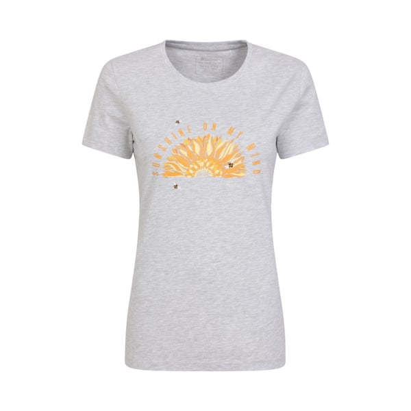 Mountain Warehouse Dam/Damer Sunshine Sunflower Organic T-Shirt Light Grey 10 UK