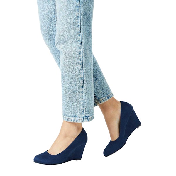 Dorothy Perkins Dam/Dam Duke Wedge Court Shoes 5 UK Marinblå Navy 5 UK