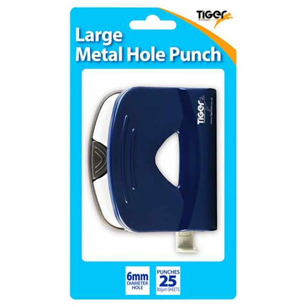 Tiger Stationery Två Håls Metall Hålslag Extra Liten Blå Blue Extra Small