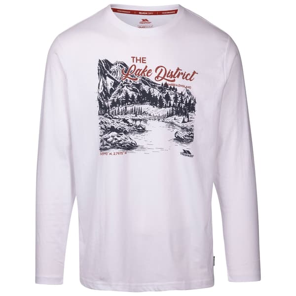 Trespass Chira Tryckt Långärmad T-shirt för Män M Vit White M