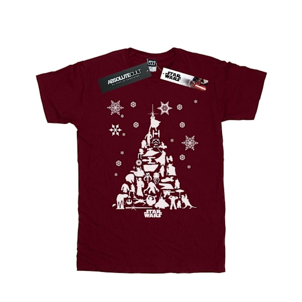 Star Wars Julgran T-shirt för pojkar 7-8 år Bordeaux Burgundy 7-8 Years