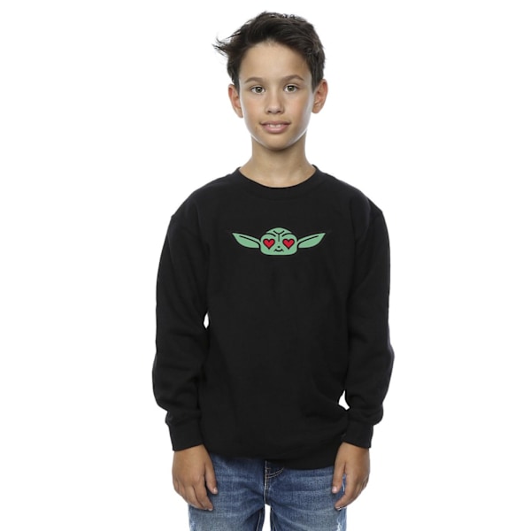 Star Wars Boys The Mandalorian Grogu Hjärta Ögon Sweatshirt 12-1 Black 12-13 Years