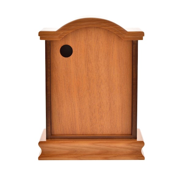 Träklocka för spiselkrans i ekfinish med bruten båge, silverfärgad ram, en Oak One Size