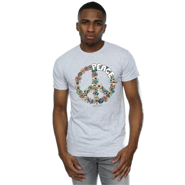 Woodstock Mens Floral Peace T-Shirt L Sports Grey Sports Grey L