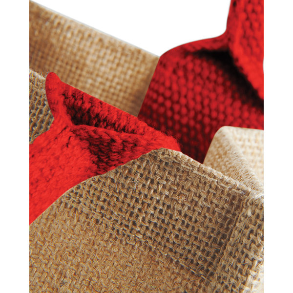Westford Mill Jute Mini presentpåse (6 liter) One Size Natural/Br Natural/Bright Red One Size