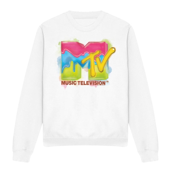 MTV Unisex Vuxen Paint Logo Sweatshirt M Vit White M