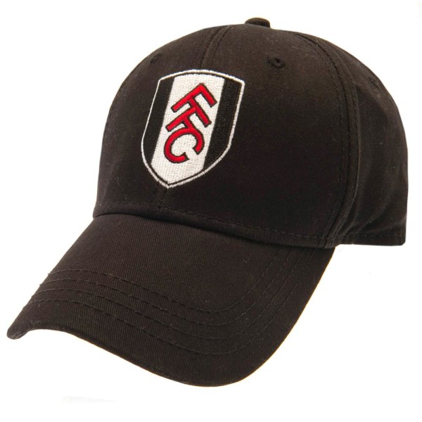 Fulham FC Unisex Adult Crest Cap One Size Svart/Vit/Röd Black/White/Red One Size