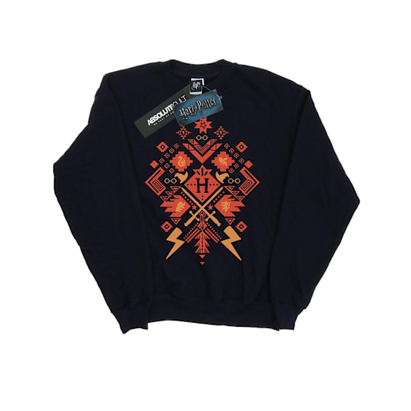 Harry Potter Pojkar Jul Fair Isle Sweatshirt 7-8 År Marinblå Navy Blue 7-8 Years