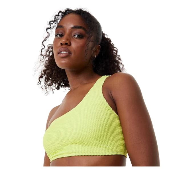 Jack Wills Dam Asymmetrisk Crinkle Bikini Topp 8 UK Lime Lime 8 UK