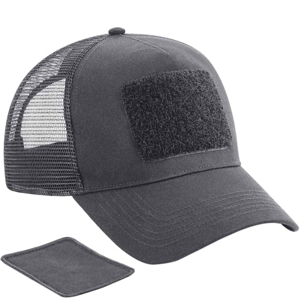 Beechfield Avtagbar Patch Trucker Cap En Storlek Grafitgrå Graphite Grey One Size