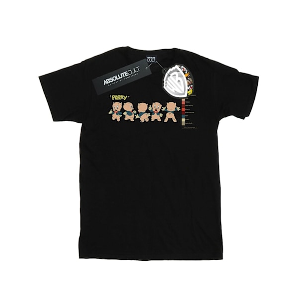 Looney Tunes Flickor Porky Pig Färgkod Bomull T-shirt 5-6 År Black 5-6 Years