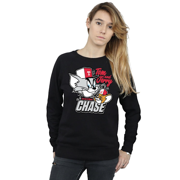 Tom och Jerry Dam/Dam Katt & Mus Chase Sweatshirt XXL Svart Black XXL