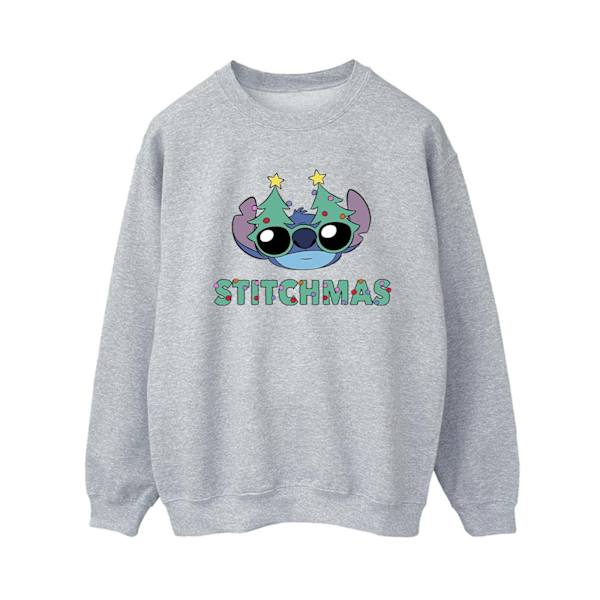 Disney Dam/Kvinnor Lilo & Stitch Stitchmas Glasögon Sweatshirt Sports Grey M
