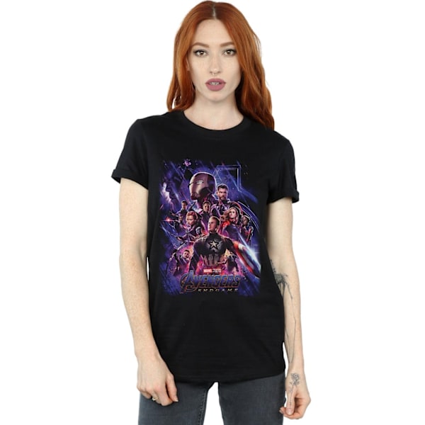 Marvel Womens/Ladies Avengers Endgame Movie Poster Cotton Boyfr Black 5XL