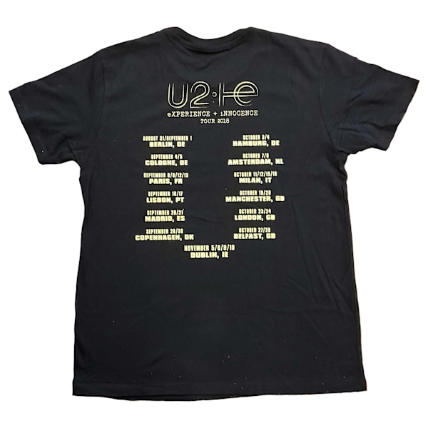 U2 Unisex Vuxen 2018 Baktryck Bomull Logotyp T-shirt M Svart Black M