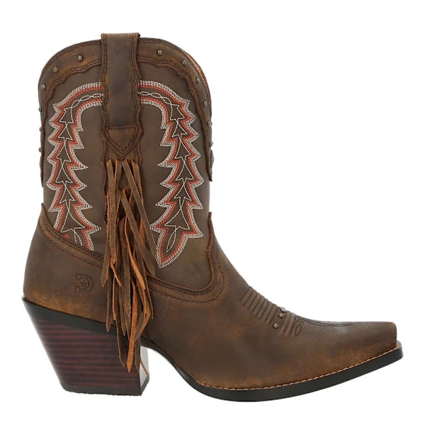 Durango Dam/Damer Crush Ankel Western Boots i Fullnarvläder Pecan 8 UK