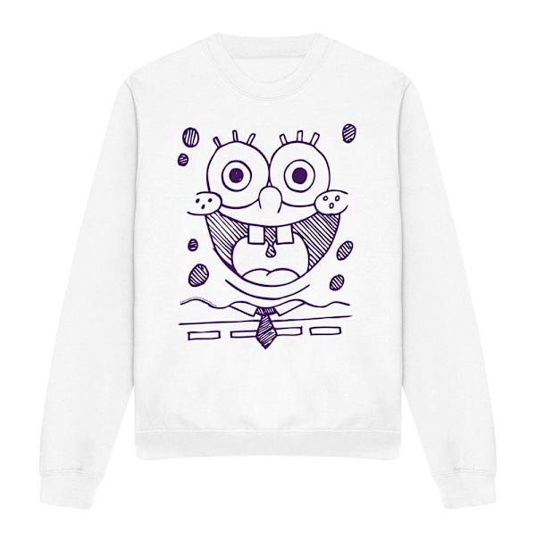 SvampBob Fyrkant Unisex Vuxen Grin Filtpenna Sweatshirt S W White S
