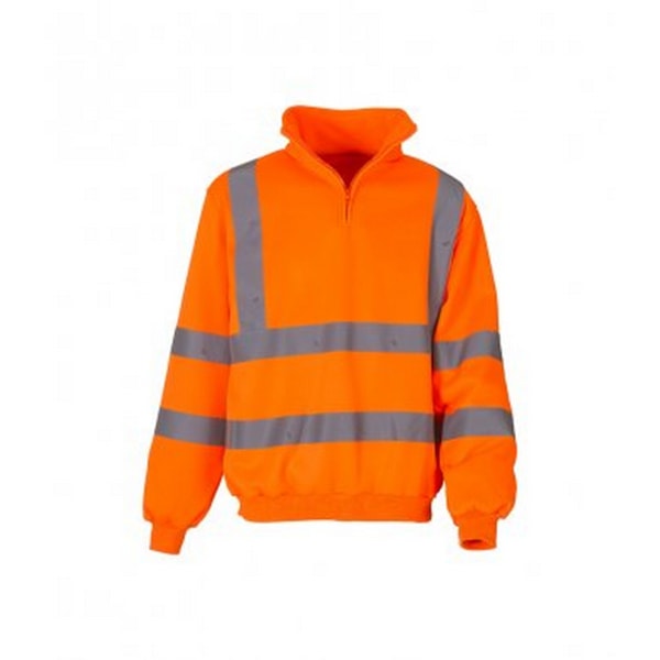 Yoko Unisex Dragkedja Hals Hi-Vis Sweatshirt L Orange Orange L