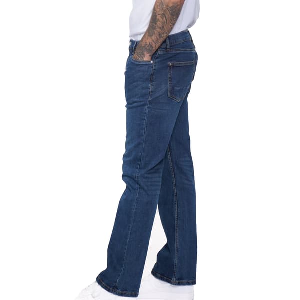 Firetrap Herr Tokyo Bootcut Jeans i Bomull 36R Mörkblå Tvättad Dark Blue Washed 36R