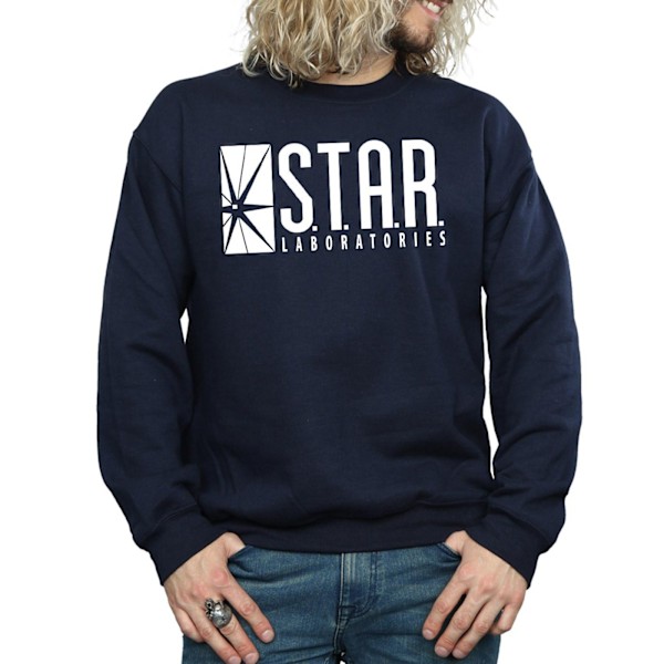 DC Comics Herr The Flash STAR Labs Sweatshirt L Marinblå Navy Blue L